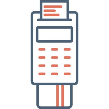 Modern pos terminalinin vektör illüstrasyonu 