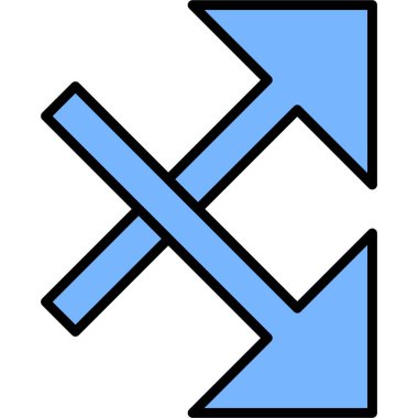 simple and minimalistic vector icon of the intersecting arrows