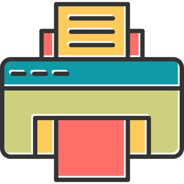 Yazıcı simgesi vektör illüstrasyonu