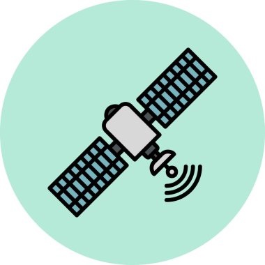 Uydu illüstrasyonu, web simgesi ögesi.