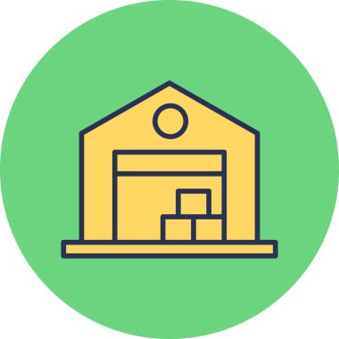 Bir depo simgesinin vektör illüstrasyonu