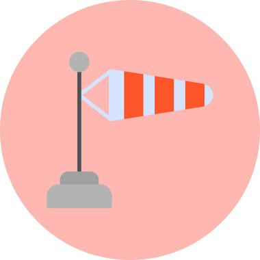 Windsock modern simgesi, vektör illüstrasyonu