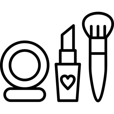 Makyaj simgesi, modern tasarım illüstrasyonu