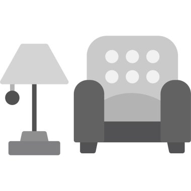 İç tasarım simgesi, modern tasarım illüstrasyonu