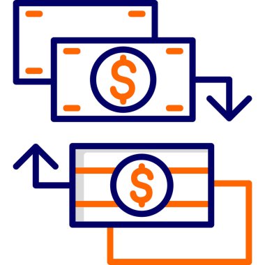 Para değişimi modern simge, vektör illüstrasyonu 