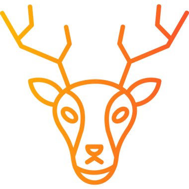 Ren geyiği. Web simgesi basit illüstrasyon