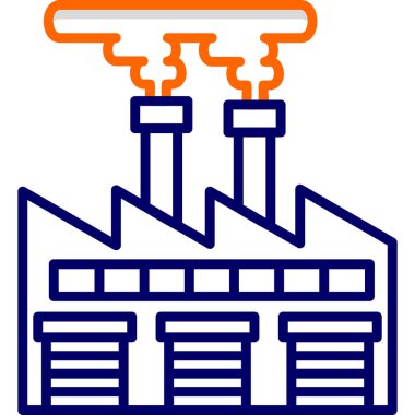 Fabrika modern simgesi, vektör illüstrasyonu