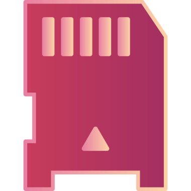 Bellek Kartı simgesinin basit illüstrasyonu