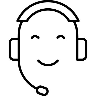 Çağrı Merkezi web simgesi basit illüstrasyon