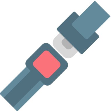 Koruma ikonu için emniyet kemeri. Araba ya da uçak için güvenlik ekipmanları. Düz biçimli vektör illüstrasyonu. 