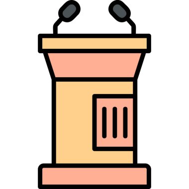 Lectern modern simgesi, vektör illüstrasyonu