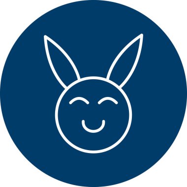 Mutlu yüzlü sevimli çizgi film tavşanı. 