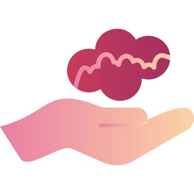 Bulut tutan bir el. vektör illüstrasyonu