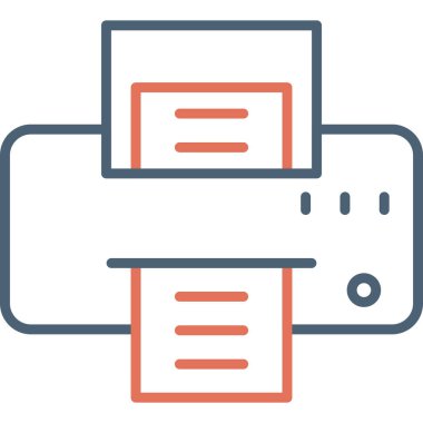 Yazıcı simgesi vektör illüstrasyonu