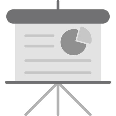 presentation with pie chart. web icon simple design 