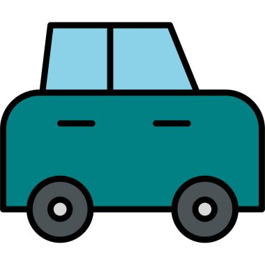 Oyuncak araba modern simge, vektör illüstrasyonu 