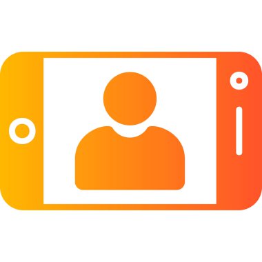 Selfie konsepti. Web simgesi basit illüstrasyon