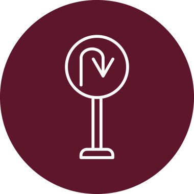 U Dönüş simgesi vektör illüstrasyonu