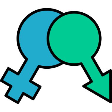 Cinsiyet modern simge, vektör illüstrasyonu