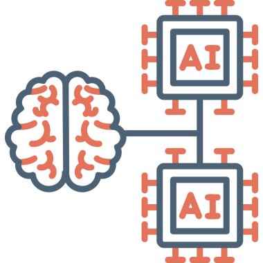 Yapay zeka. Basit illüstrasyon 