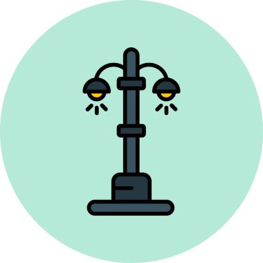 Sokak ışığı modern simgesi, vektör illüstrasyonu