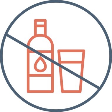 Alkol yok basit web simgesi vektör illüstrasyonu