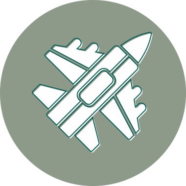 Jet Fighter. Web simgesi vektör illüstrasyonu