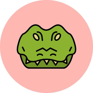 Timsah, web simgesi basit illüstrasyon