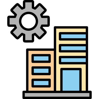 Bina. Web simgesi basit illüstrasyon