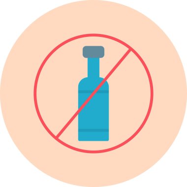 Alkol yok basit web simgesi vektör illüstrasyonu