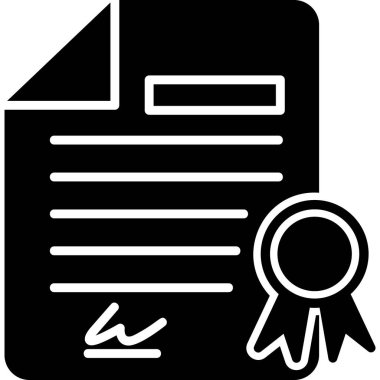 Sertifika. Web simgesi basit illüstrasyon