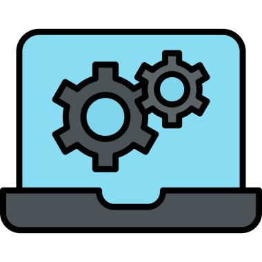 Bilgisayar. Web simgesi basit illüstrasyon