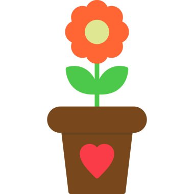 simple illustration of flower growing in a pot 
