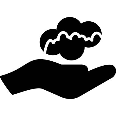 Bulut tutan bir el. vektör illüstrasyonu