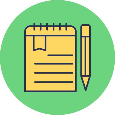 Not defteri simgesi, modern tasarım illüstrasyonu