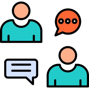 Konuş. Web simgesi basit illüstrasyon