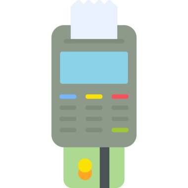 Modern pos terminalinin vektör illüstrasyonu 