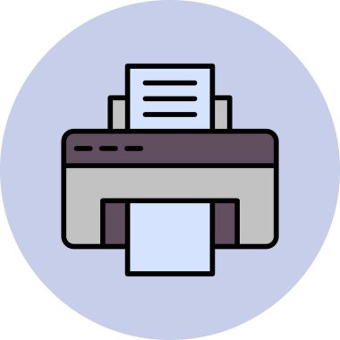 Yazıcı simgesi vektör illüstrasyonu