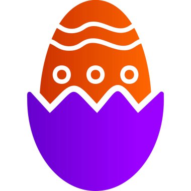 Çikolatalı yumurta ikonu, vektör illüstrasyonu