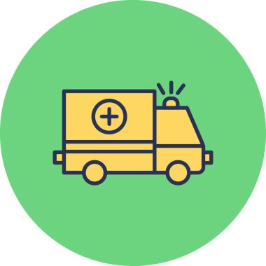 Ambulans. Web simgesi basit illüstrasyon 
