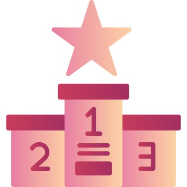 Podyum Şampiyonası. Web simgesi vektör illüstrasyonu