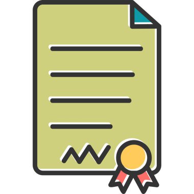 Sertifika. Diplomanın basit illüstrasyonu 