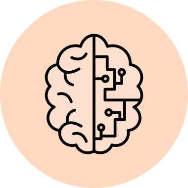 beyin ikonu vektör illüstrasyonu