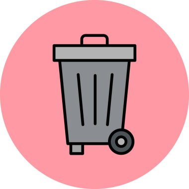 Çöp kutusu. Basit illüstrasyon