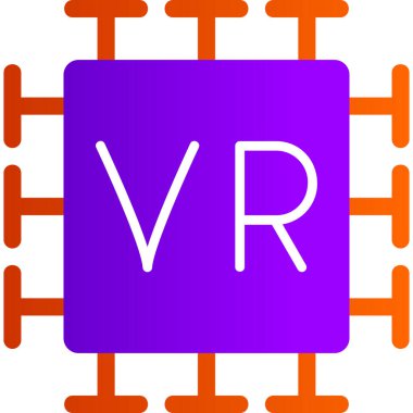 Vr modern simge, vektör illüstrasyonu 