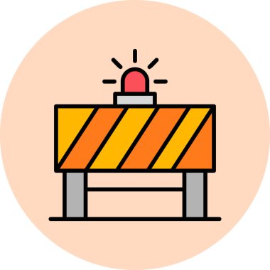 Yol bariyeri illüstrasyonu, basit simge