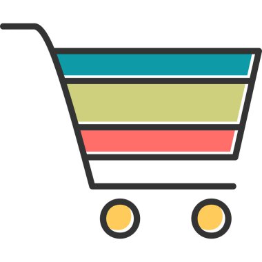 Alışveriş arabası modern simge, vektör illüstrasyonu