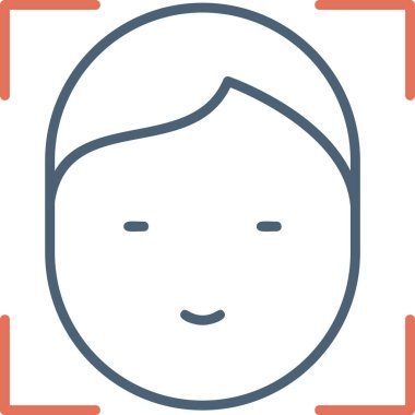 Mutlu Yüz Kimliği, basit simge illüstrasyonu, erişim ve kimlik