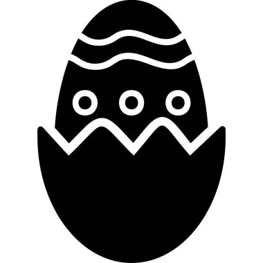 Çikolatalı yumurta ikonu, vektör illüstrasyonu