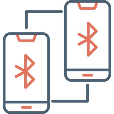graphic art illustration of mobile Phones Bluetooth Connected